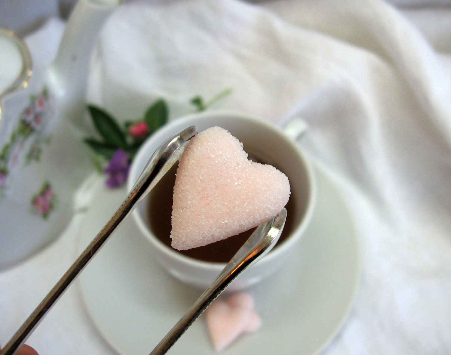 Soft Blush Pink Heart Shaped Sugar Cubes  6 Dozen