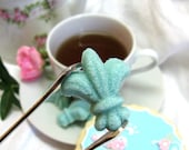 Elegant Tiffany Blue Fleur De Lis Shaped Sugar Cubes 3 Dozen