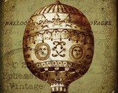 Vintage Hot Air Balloon II - 5 x 7 Printable Wall Decor