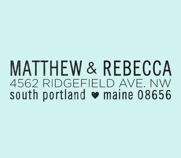 Custom Return Address Stamp LOVE YOUR STATE Design with wood handle