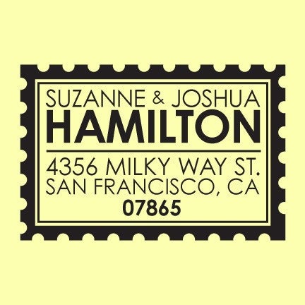 personalized custom wood handle address stamp - POSTAGE STAMP DESIGN