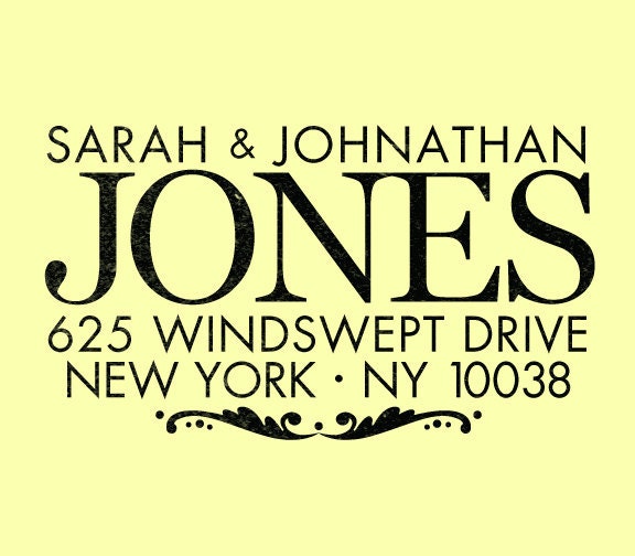Custom return address stamp BIG SUR DESIGN with  wood handle