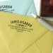 Custom return address rubber stamp WOODTYPE ARCH with wood handle