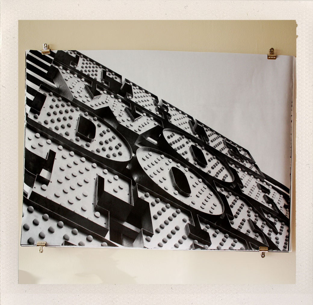 the words don't fit the picture / large format halftone print / 24x36 black and white poster
