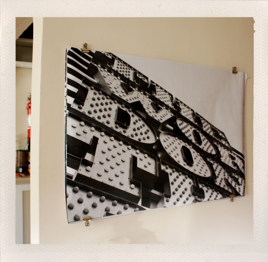 the words don't fit the picture / large format halftone print / 24x36 black and white poster