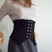 MADE TO ORDER Steampunk Victorian Style Black Velvety Cordoroy Swiss Waist Corset
