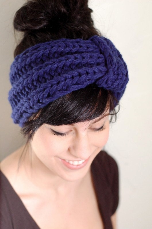 deep blue vintage inspired headband