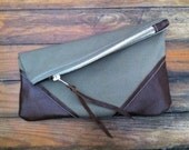U N I S E X collection Canvas pouch with leather corners