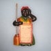 1954 Black Americana MAMMY Chalkware Figure Notepad w/ Broom Handle Pencil