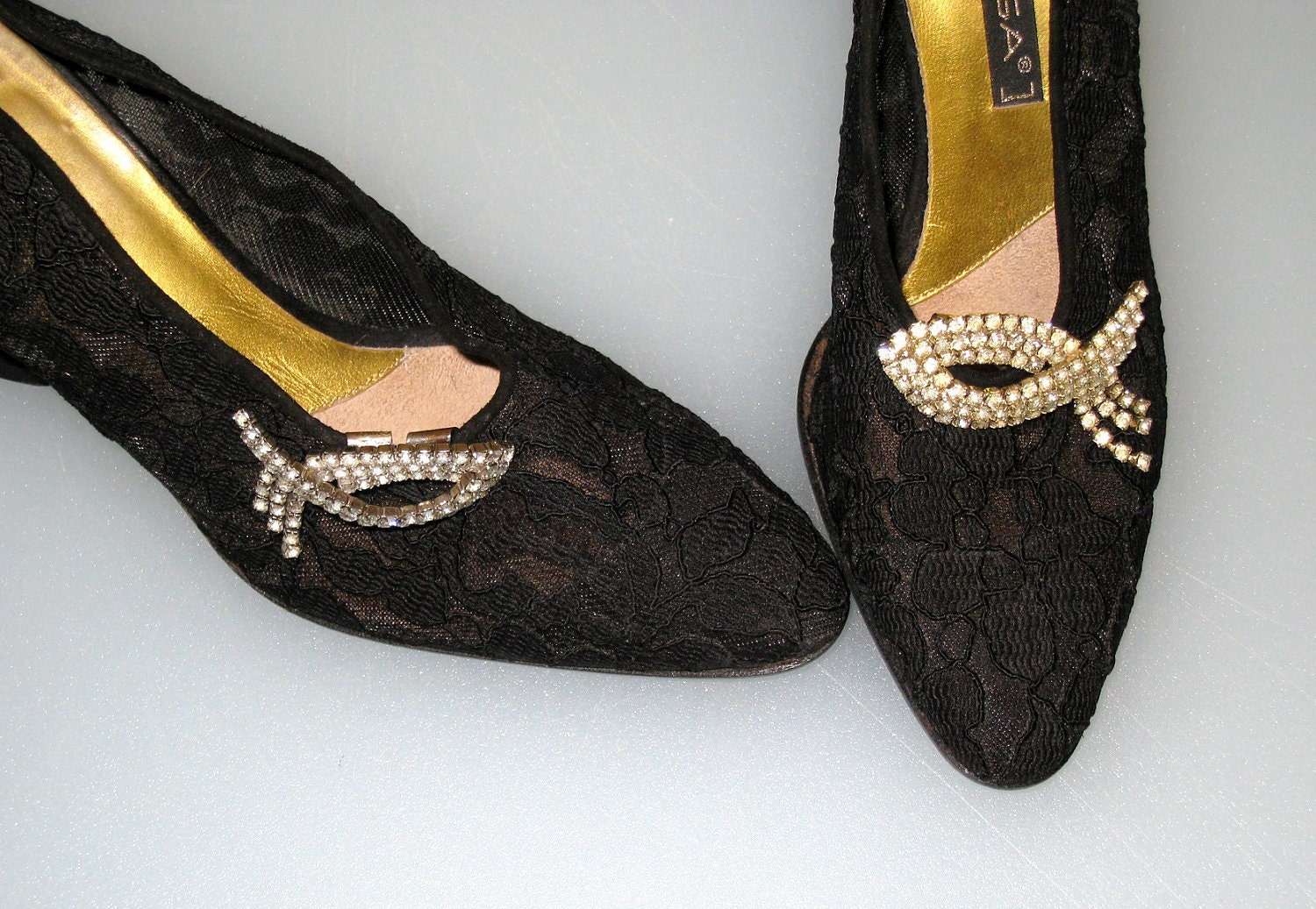 Vintage MUSI Rhinestone Shoe Clips / 2 1/2 Inches / Sparkly / Ships Free /SALE
