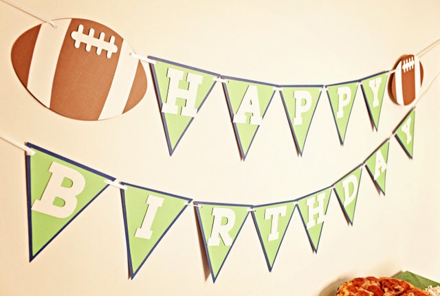 TOUCHDOWN Football Happy Birthday Banner Il_570xn