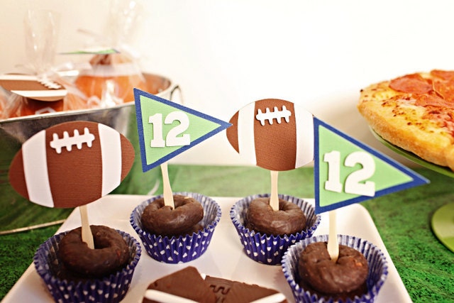 TOUCHDOWN Football Party Cupcake Toppers