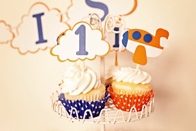 Up in the Air Plane Cupcake Toppers