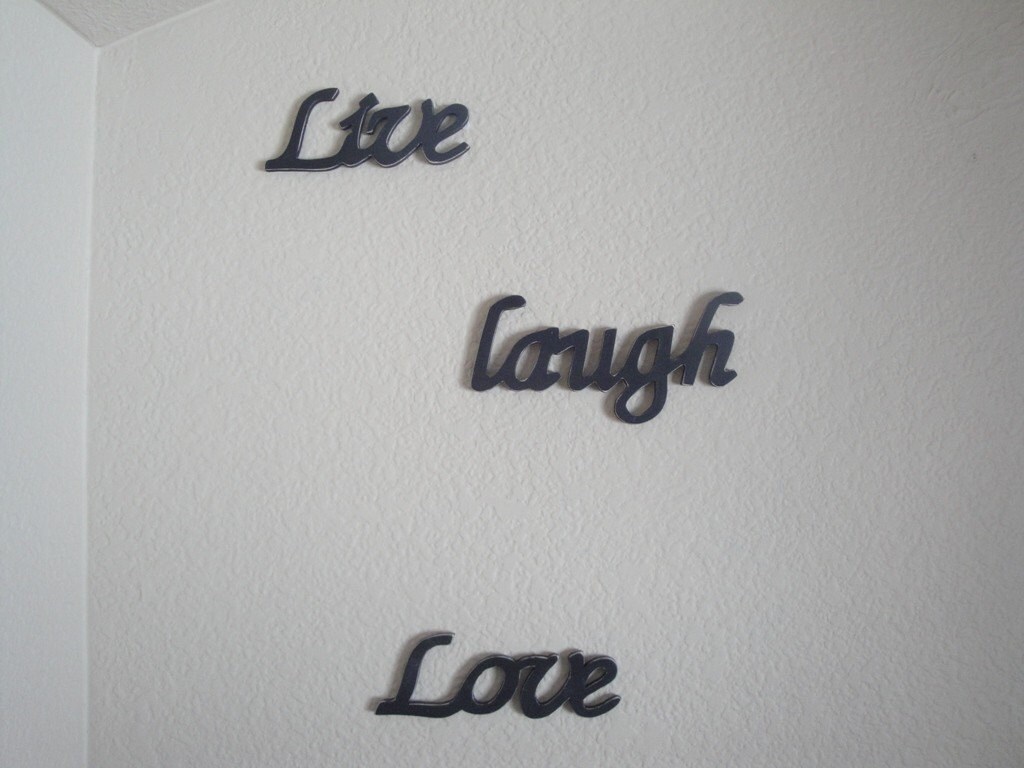 Items similar to Wall Decor Small "Live, laugh, Love" Cursive Wood