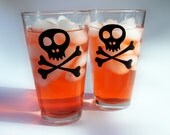 Skully Pint Glasses - set of 2