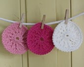 Think Pink - 100% Cotton Bath Scrubbies - Set of 3