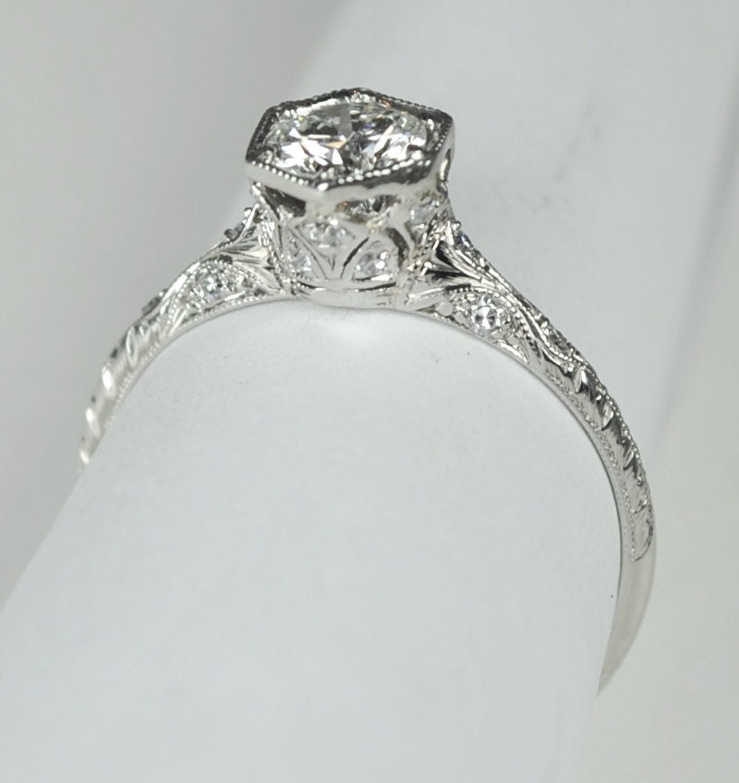 Simply Elegant Art Deco Engagement RIng