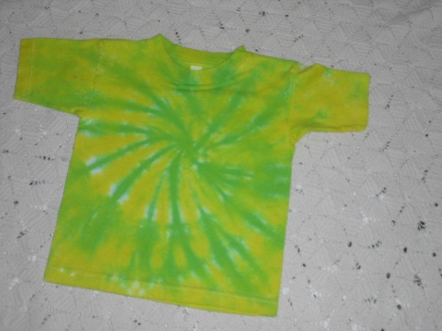 Tie dye 4 Toddler shirt Swirl of lemon lime