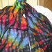 Tie dye scarf- Rainbow Spiral with black stained glass