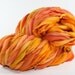 Thick and Thin Yarn Slub TTS Handspun Handdyed Orange Poppy 01 Self Striping