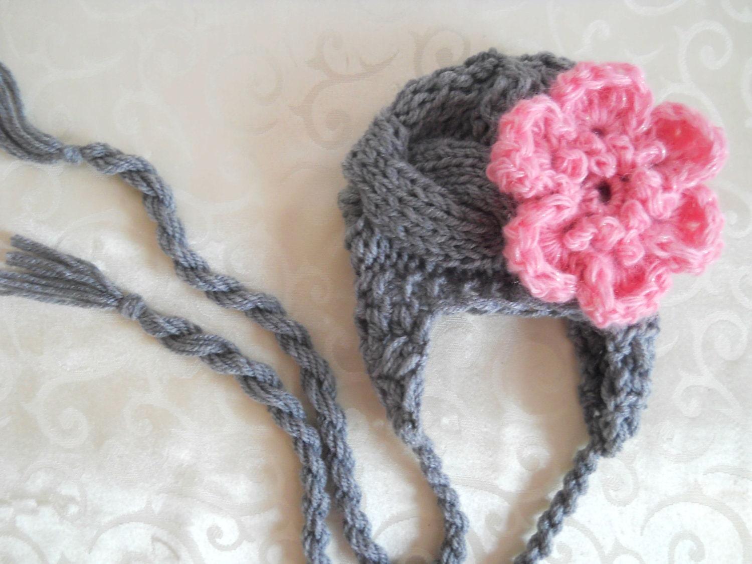 Baby Girl Hat Infant Hat Baby Girl Photo Prop Newborn Hat Baby Hat Earflap