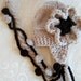 Baby Girl Hat With Flower - Hand Knitted Baby Hat Oatmeal