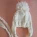 Baby Pom Pom Hat, Knit Baby Boy Hat, Baby Boy Ear Flap Hat