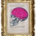 Pink brains- ORIGINAL ARTWORK Hand Painted Mixed Media on 1920 famous Parisien Magazine 'La Petit Illustration' xyz