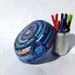 Medium Round Coiled Basket Bowl - Deep Ocean Reef