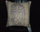 CasaBean Classico 18" inch Designer Upcycled Burlap Pillow