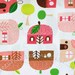Half Yard Apple Huts in Fuchsia, Appleville by Suzy Ultman for Robert Kaufman Fabrics, 100% Cotton Fabric