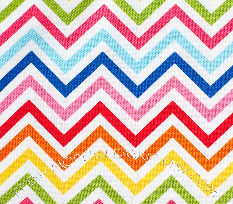 One Yard of Remix Zig-Zag in Bright, by Ann Kelle for Robert Kaufman Fabrics, 100% Cotton Fabric
