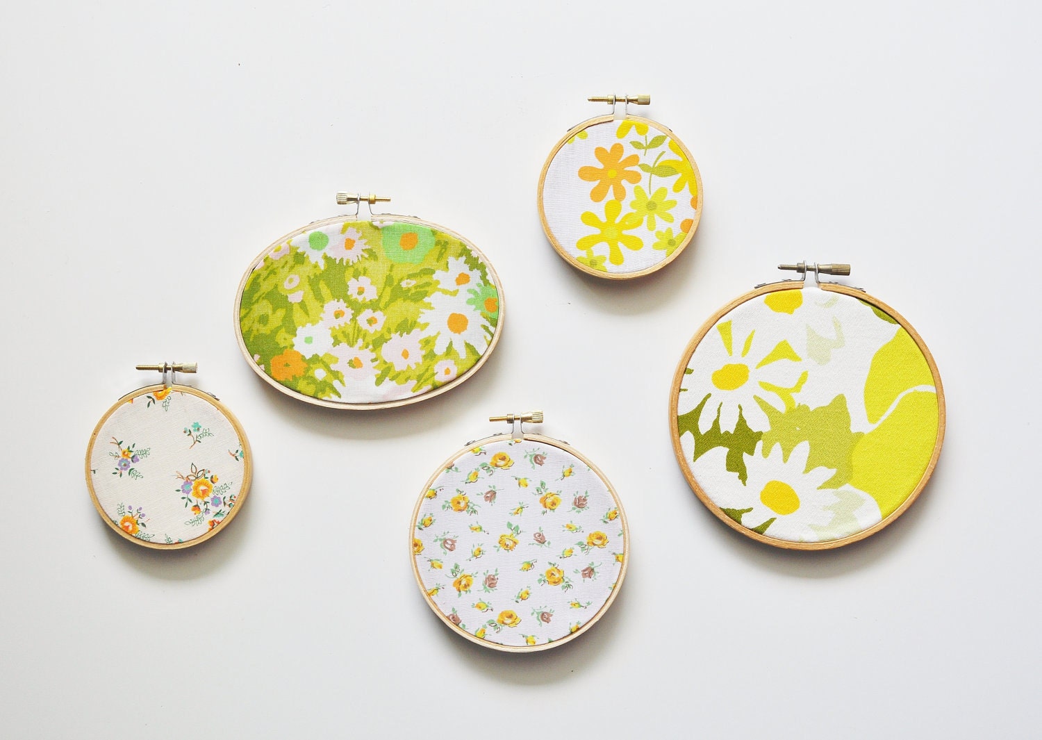 Vintage Fabric Hoop Decor