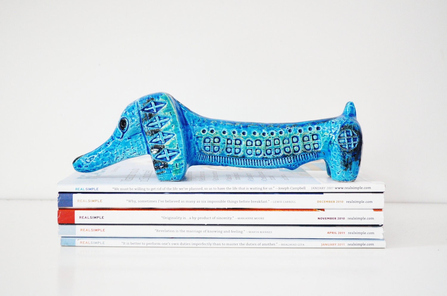 Bitossi Dachshund Figurine / Mid-Century / Aldo Londi for Bitossi / Made in Italy
