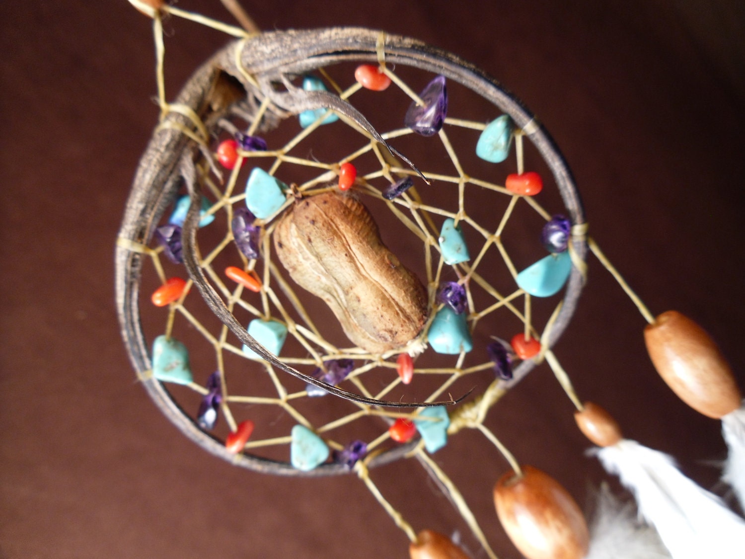 Dream Catcher- Seeds Of Love- Devils Claw Dream Catcher- Beautiful Feather Work