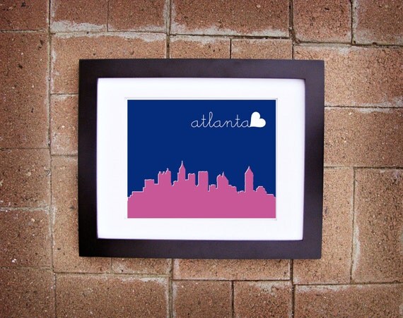 Modern Atlanta Skyline Print - Printable 8x10
