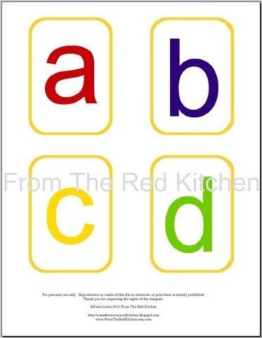 Alphabet Flashcards with common punctuation PDF