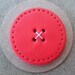Jumbo Handmade Button--Red with dotted edge -- HALF OFF