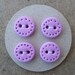 Handmade Buttons set of 4--Light Purple with dotted edge