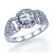 Natural Real Round Cut Diamond Engagement Halo Ring 14k White or Yellow Gold - With Selecting Center Diamond