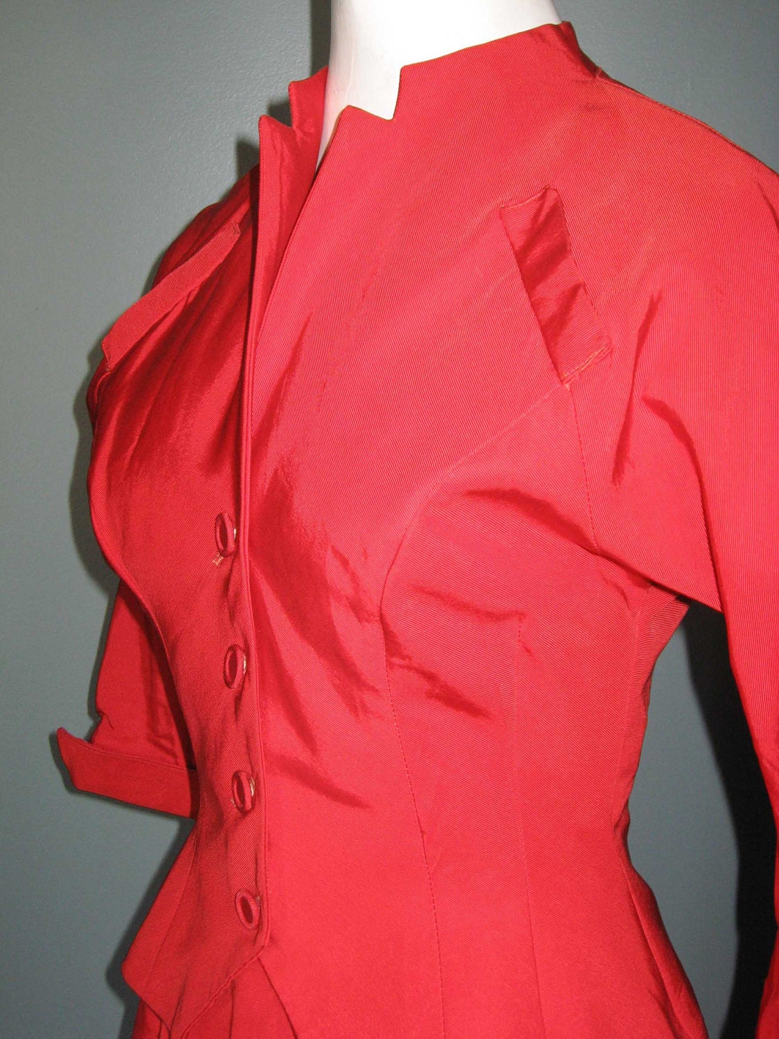 RESERVE LISTING for gregurek123 Vintage 50s VIXEN Cherry Red Strapless Dress suit Day to Night Christmas Party Stunner.