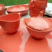 Vintage Melmamine OnEIda Dinnerware Set Orange Mid Century Modern dishes FREE SHIPPING for USA
