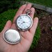 Vintage pocket watch repurpose parts repair TOM engraved steampunk