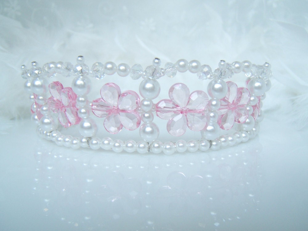 Pretty Pink Flower Princess Tiara
