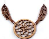 Sustainable Wooden Dream Catcher Necklace - in Oak and Walnut