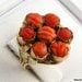 14k Yellow Gold Victorian Carved Coral Cocktail Ring c. 1800s