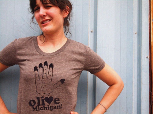 Michigan t-shirt: Olive Michigan