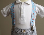 Adjustable Suspenders with a Retro Drummer Boy Print
