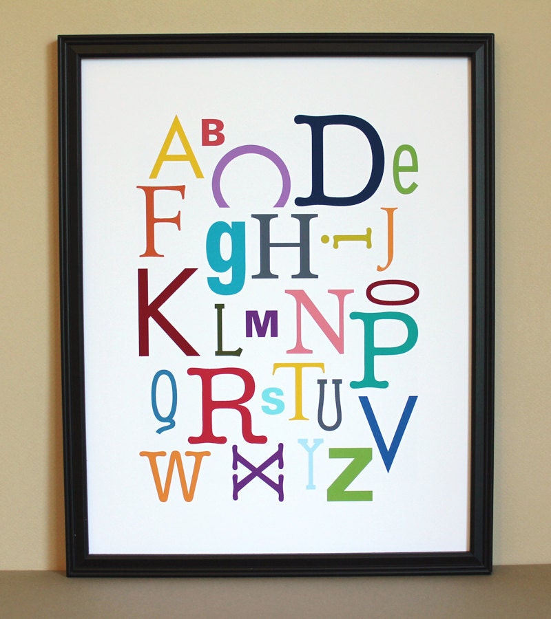 Alphabet Poster, Multi-Color ABCs, 11x14, Unframed