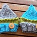 Twins Boy Set- Wooden buttons-  Newborn Photo prop